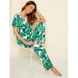 Tropical Print Pajama Set