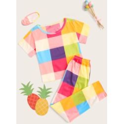 Girls Plaid Pajama Set