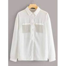 Metal Ball Fringe Detail Button Up Shirt