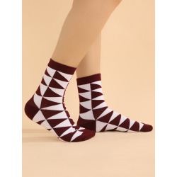 Geometric Pattern Crew Socks