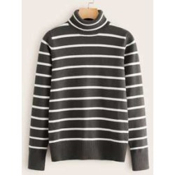 Turtle Neck Striped Sweater
