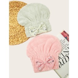 Bow Decor Dry Hair Cap 1pc