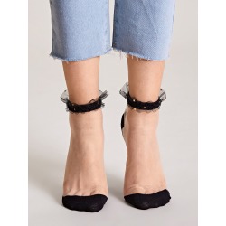 1pair Color Block Mesh Socks
