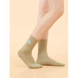 Planet Embroidered Socks