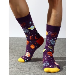 Men Planet Pattern Socks