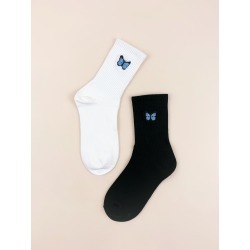 2pairs Men Letter Embroidery Socks
