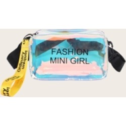 Letter Print Square Shaped Bag