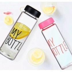 Slogan Print Water Bottle With Bottle Cover 1pc
