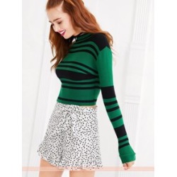 Mock Neck Striped Sweater