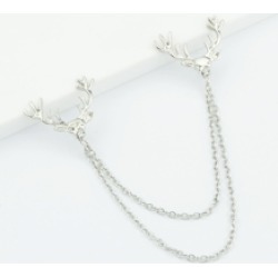 Metal Deer Head Chain Collar Tips