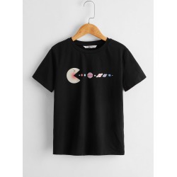 Boys Emoji & Planet Print Tee
