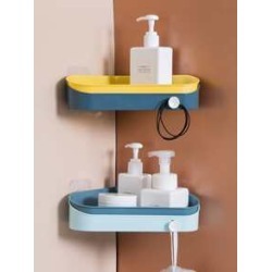 1pc Wall Mount Triangle Drain Storage Rack