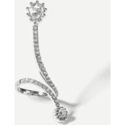 Rhinestone Long Spiral Ring 1pc