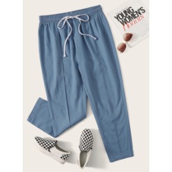Plus Drawstring Carrot Jeans