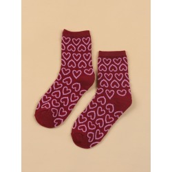 Heart Pattern Crew Socks