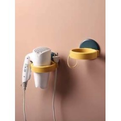 1pc Wall Mount Hair Dryer Rack