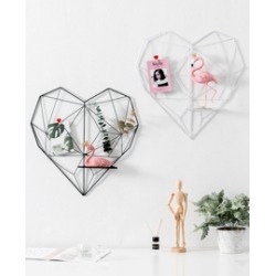 Hollow Iron Heart Shaped Wall Hanging Storage Rack 1pc