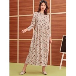 Ditsy Floral Frill Trim Smock Dress