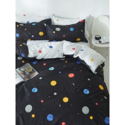 Planet Print Duvet Cover Set Without Filler