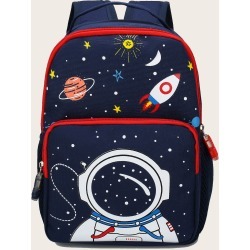 Kids Astronaut & Planet Print Backpack