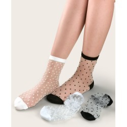 2pairs Polka Dot Mesh Socks