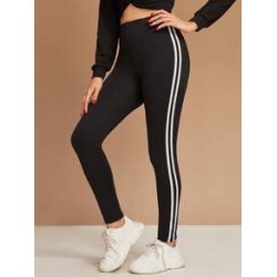 Zip Up Striped Tape Side Pants