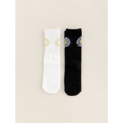 2pairs Toddler Girls Floral Print Socks