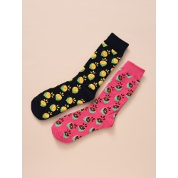 2pairs Fruit Pattern Crew Socks
