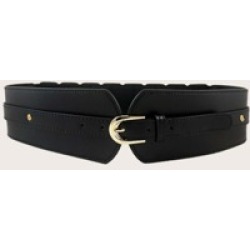 Solid Metal Buckle Wide Belt