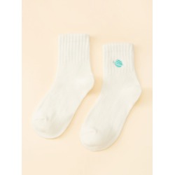 Planet Embroidery Socks 1pair