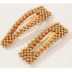 2pcs Girls Beaded Hair Clips