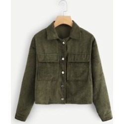 Pocket Decoration Solid Jacket