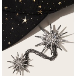 Rhinestone Star Shaped Chain Collar Tips 1pc