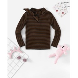 Girls Knot Neck Striped Sweater