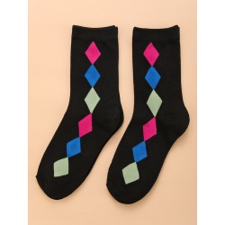 2pairs Geometric Pattern Socks