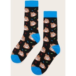 Men Cartoon Pattern Socks 1pair