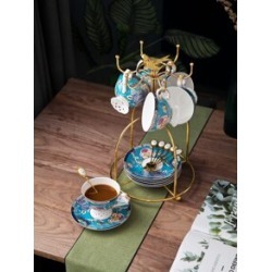 1pc European Ceramic Coffee Cup & & 1pc Saucer
