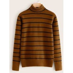 Funnel Neck Striped Sweater