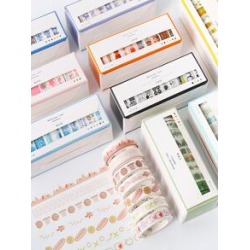 10rolls Simple Pattern Mixed Masking Tape