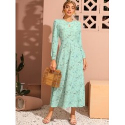 Ditsy Floral Print A Line Dress
