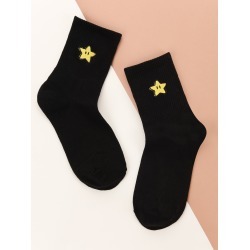 Star Embroidery Socks