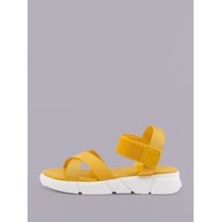 Two Tone Velcro Ankle Thick Sole Sandals