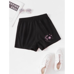 Planet Print Track Shorts