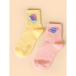 Planet Print Crew Socks