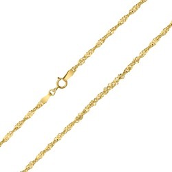 10K Yellow Gold 2.2mm Singapore Chain with Spring Ring Clasp - 20 Inch