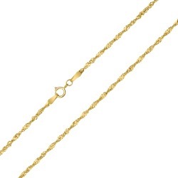 10K Yellow Gold 1.7mm Singapore Chain with Spring Ring Clasp - 16 Inch