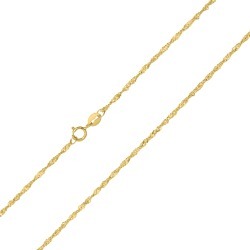 10K Yellow Gold 1.5mm Singapore Chain with Spring Ring Clasp - 16 Inch