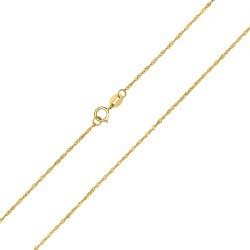 10K Yellow Gold 1MM Singapore Chain with Spring Ring Clasp - 20 Inch