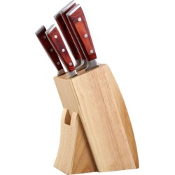 6 Piece Gourmet Kitchen Knife & Wood Block Set