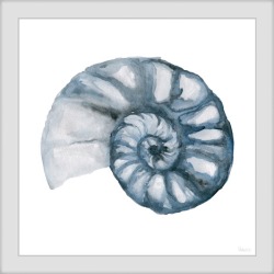 Shell in Blue Framed Printed Wall Art Size: 51 x 51cm